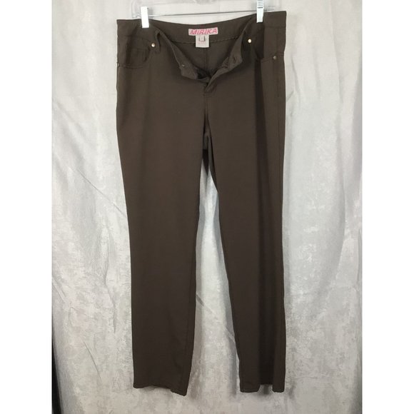 MIRIKA Women's Casual Pants size 9, Dark Brown, Polyester, Rayon, Spandex - Picture 9 of 9